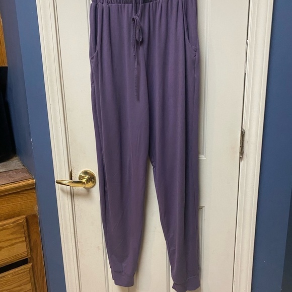 Capella Women's High Waisted Drawstring Lounge Pants joggers Purple Size 1XL - Picture 3 of 10